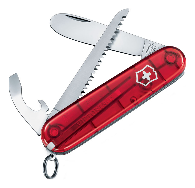 

Нож перочинный My First Victorinox 84мм 9 функций (полупрозрачный красный)