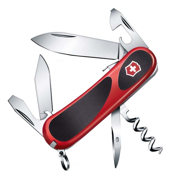 Нож перочинный Evolution S101 85мм 13 функций с фиксатором лезвия (красный с черным)
