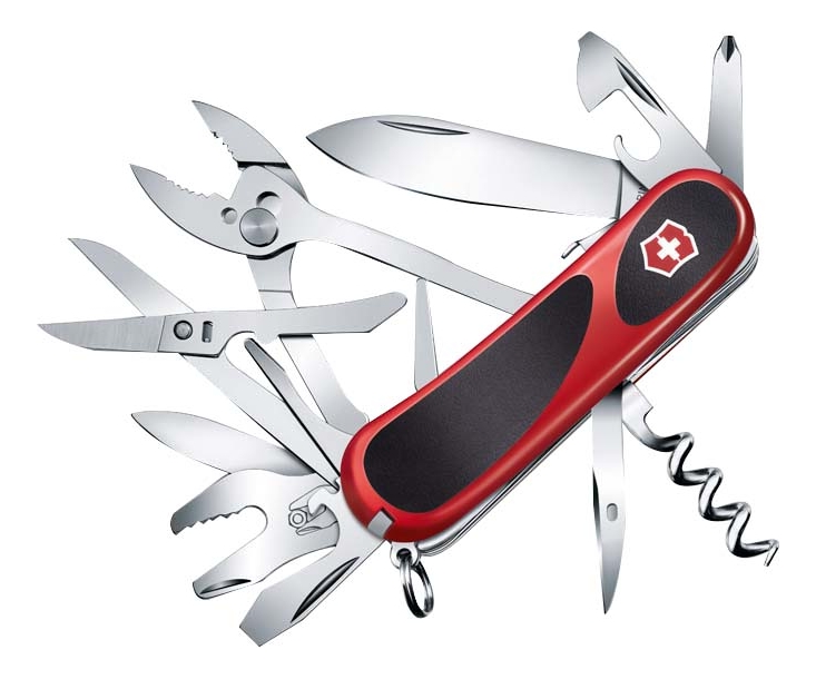 

Нож перочинный Evolution S557 85мм 21 функция с фиксатором лезвия (красный с черным)