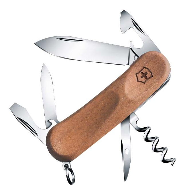 

Нож перочинный Evowood 10 85мм 11 функций (ореховое дерево)