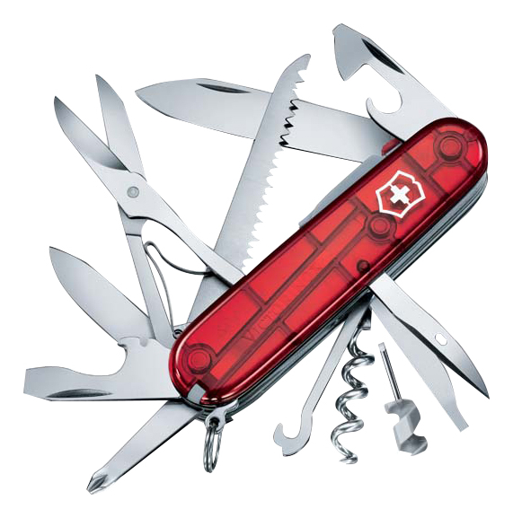 Нож перочинный Huntsman Lite 91мм 21 функция (полупрозрачный красный)