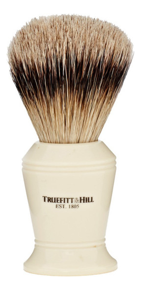 

Помазок Faux Ivory Super Badger Shave Brush Carlton (ворс серебристого барсука, слоновая кость с серебром, 10см)