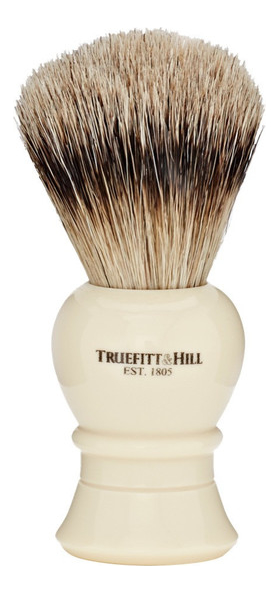 Купить Помазок Faux Ivory Super Badger Shave Brush Regency (ворс серебристого барсука, слоновая кость с серебром), Truefitt & Hill