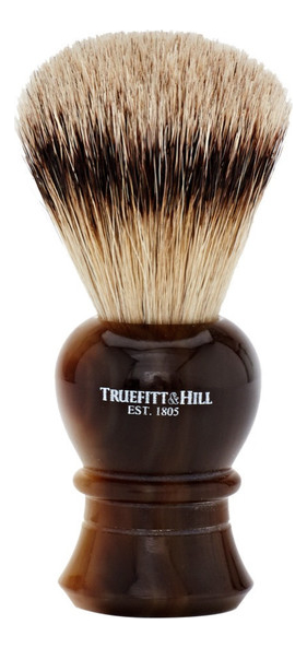 

Помазок Faux Horn Super Badger Shave Brush Regency (ворс серебристого барсука, рог с серебром)