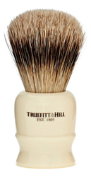 

Помазок в футляре Faux Ivory Super Badger Shave Brush Tube Traveler (ворс серебристого барсука, слоновая кость)