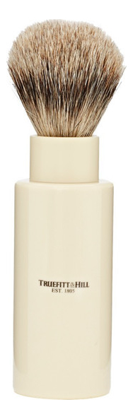 

Помазок изогнутый Faux Ivory Super Badger Shave Brush Turnback Travel (ворс серебристого барсука, слоновая кость)