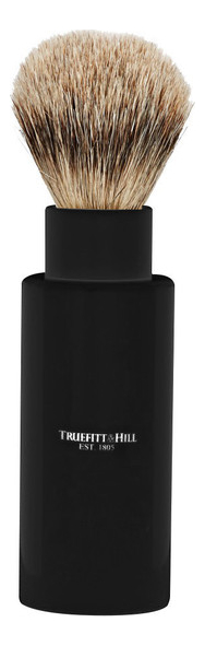 

Помазок изогнутый Faux Ebony Super Badger Shave Brush Turnback Travel (ворс серебристого барсука, эбонит)