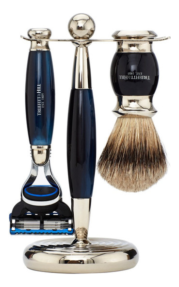 

Набор Edwardian Faux Blue Opal: Badger Brush Fusion Razor Stand (кисть для бритья + станок Fusion + подставка) синий опал