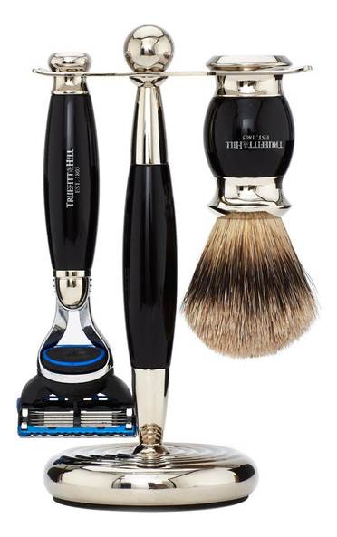 

Набор Edwardian Faux Ebony: Badger Brush Fusion Razor Stand (кисть для бритья + станок Fusion + подставка) цвет эбонит