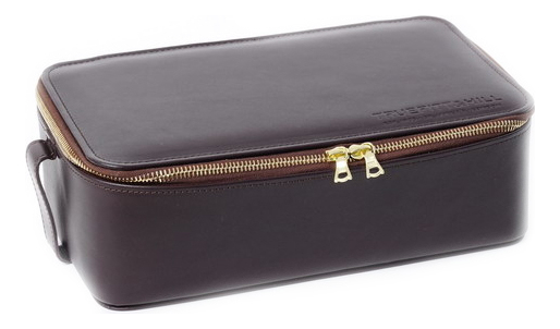 

Большая мужская кожаная косметичка на молнии Box Wet Pack Brown (коричневая)