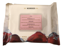 Korres Салфетки для снятия макияжа с экстрактом граната Pomegranate Cleansing & Make Up Removing Wipes 25шт