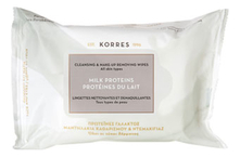 Korres Салфетки для снятия макияжа с молочными протеинами для всех типов кожи Milk Proteins Cleansing Wipes 25шт
