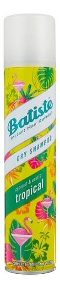 batiste dry shampoo tropical батист сухой шампунь с ароматом тропических фруктов 50 мл Сухой шампунь с ароматом тропических фруктов Dry Shampoo Coconut & Exotic Tropical 200мл: Шампунь 200мл