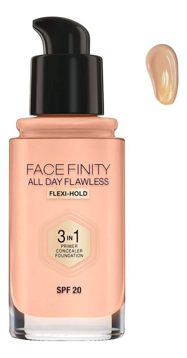 

Тональная основа Facefinity All Day Flawless 3 in 1 30мл: 47 Nude, Тональная основа Facefinity All Day Flawless 3 in 1 30мл