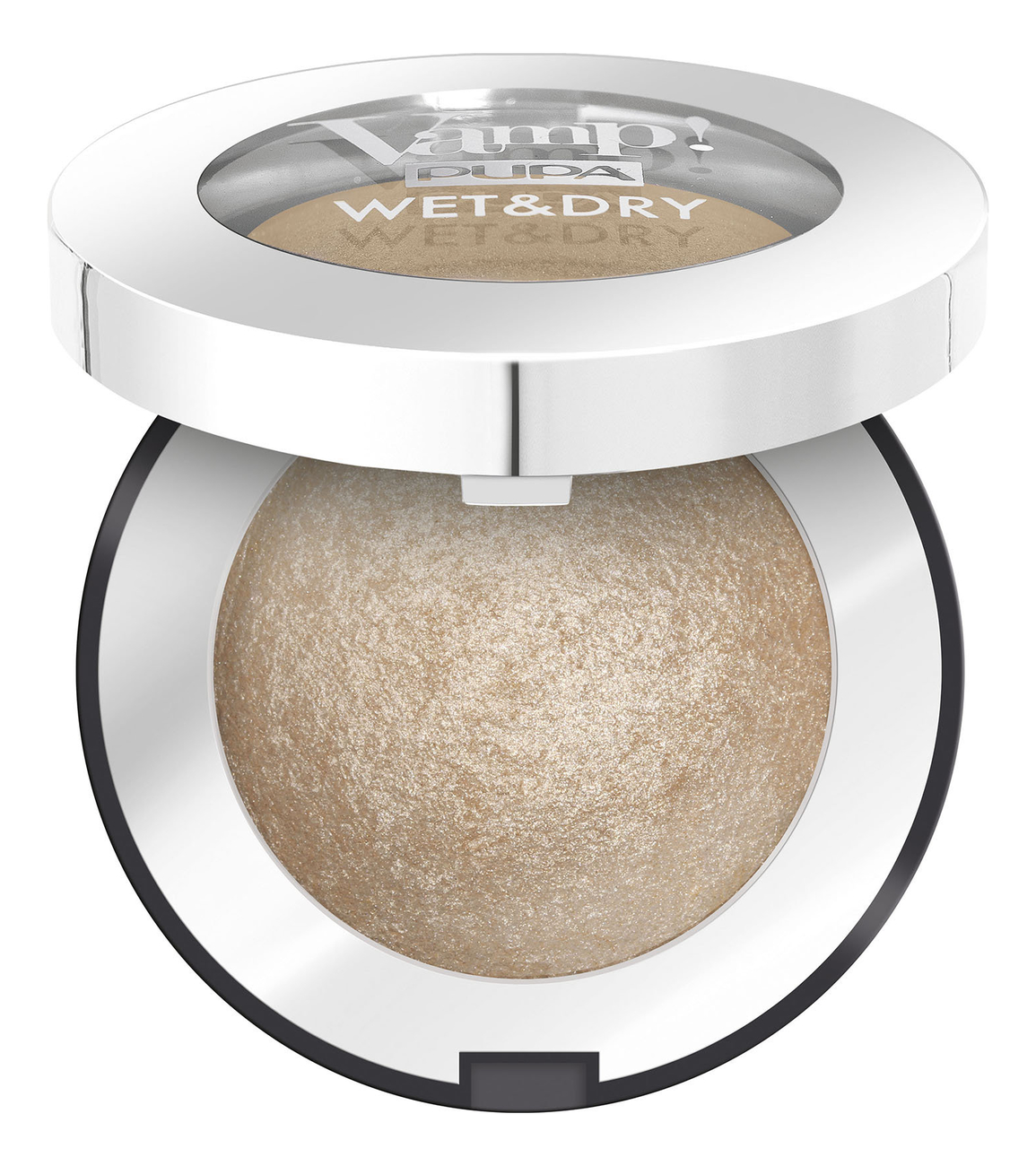 

Запеченные тени для век Vamp! Wet & Dry Eyeshadow 1г: 100 Champagne Gold, Запеченные тени для век Vamp! Wet & Dry Eyeshadow 1г