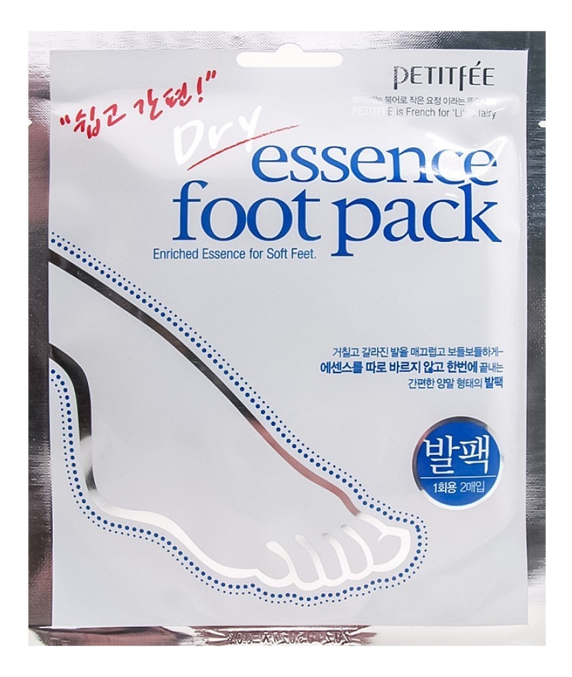 Маска-носочки Dry Essence Foot Pack: Маска-носочки 1 пара маска перчатки для рук с сухой эссенцией petitfee dry essence hand pack и маска носочки для ног с сухой эссенцией petitfee dry essence foot pack