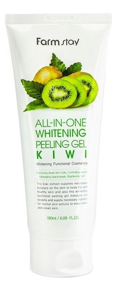 Купить Пилинг-гель для лица с экстрактом киви и муцина улитки Snail All-In-One Whitening Peeling Gel Kiwi 180мл, Farm Stay
