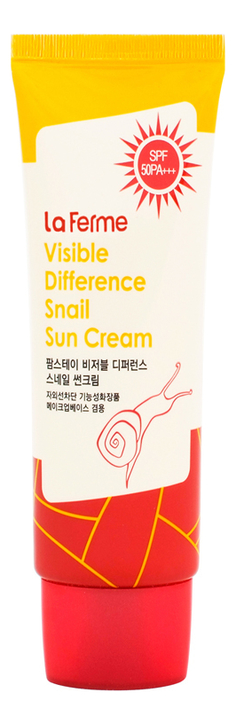 Солнцезащитный крем для лица с муцином улитки Visible Difference Snail Sun Cream SPF50 PA+++ 70г