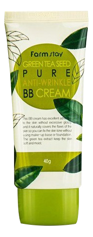 Купить Разглаживающий BB крем для лица с экстрактом зеленого чая Green Tea Seed Pure Anti-Wrinkle BB Cream 40г, Farm Stay