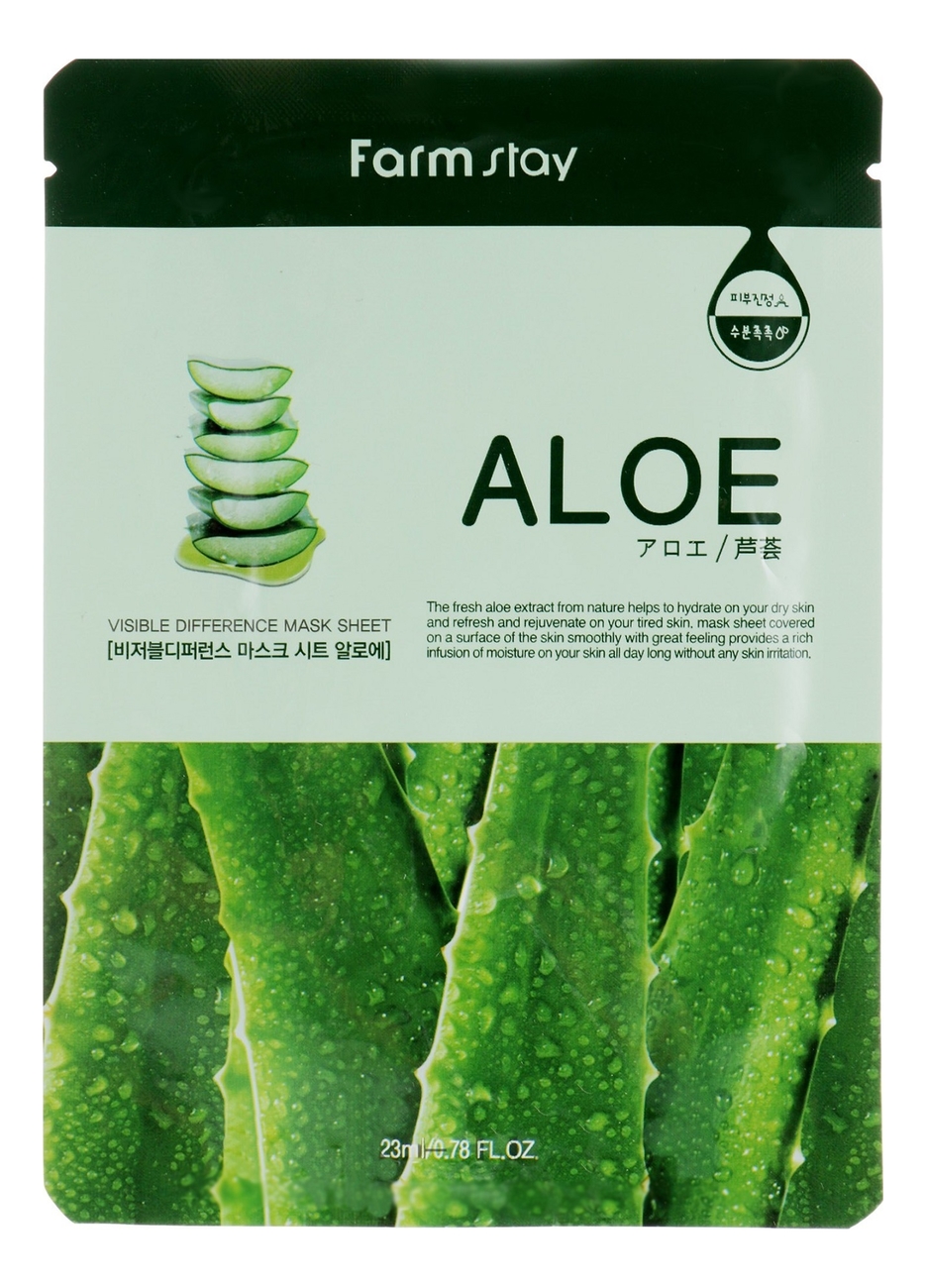 

Тканевая маска для лица с экстрактом алоэ Visible Difference Mask Sheet Aloe 23мл: Маска 1шт, Тканевая маска для лица с экстрактом алоэ Visible Difference Mask Sheet Aloe 23мл