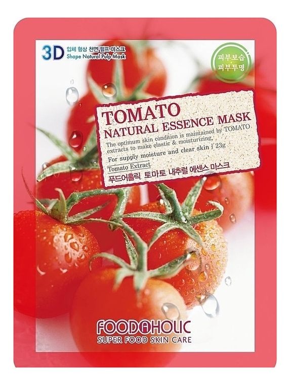 Тканевая 3D маска с экстрактом томата Tomato Natural Essence 3D Mask 23г тканевая 3d маска с экстрактом бамбука bamboo natural essence 3d mask 23г