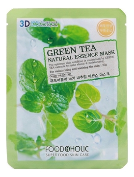 Тканевая 3D маска с экстрактом зеленого чая Green Tea Natural Essence 3D Mask 23г