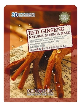Тканевая 3D маска с экстрактом красного женьшеня Red Ginseng Natural Essence 3D Mask 23г