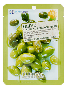 Тканевая 3D маска с экстрактом оливы Olive Natural Essence 3D Mask 23г