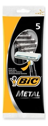 Бритвенный станок с 1 лезвием и защитным металлическим покрытием BIC Metal 5шт от Randewoo