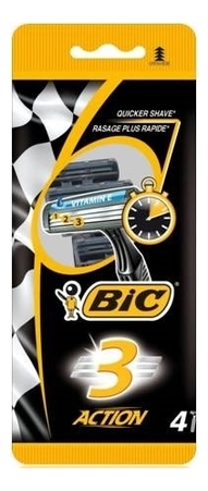 

Бритвенный станок с 3 лезвиями BIC 3 Action 4шт
