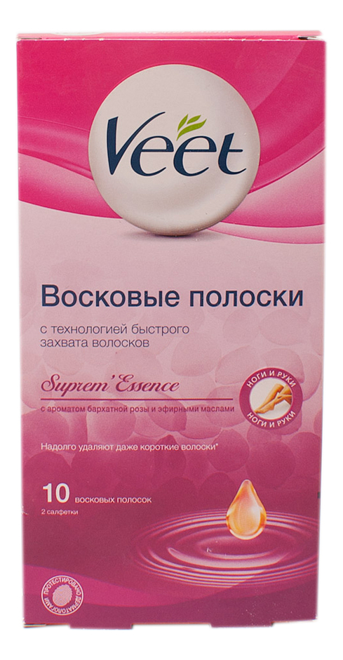 

Восковые полоски для чувствительных участков тела 10шт (бархатная роза и эфирные масла)