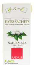 Radius Зубная нить в одноразовых упаковках Floss Sachets Natural Silk 20шт (без вкуса)