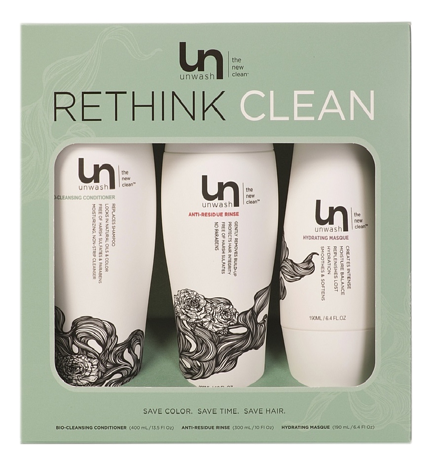 Набор для волос Rethink Clean (bio-кондиционер 400мл + ополаскиватель 300мл + маска 190мл)