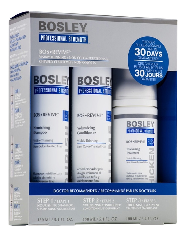 

Система синяя для истонченных неокрашенных волос Bos Revive Visibly Thinning Non Color-Treated Hair (шампунь 150мл + кондиционер 150мл + уход 100мл)