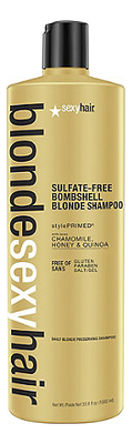 

Шампунь для сохранения цвета без сульфатов Blonde Sulfate-Free Bombshell Blonde Shampoo: Шампунь 1000мл, Шампунь для сохранения цвета без сульфатов Blonde Sulfate-Free Bombshell Blonde Shampoo