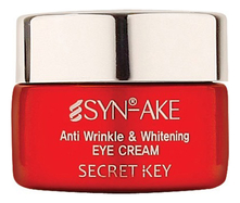 Secret Key Крем для области вокруг глаз со змеиным ядом Syn-Ake Anti Wrinkle & Whitening Eye Cream 15г
