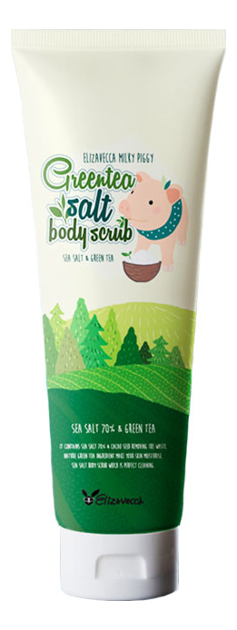Купить Скраб для тела с экстрактом зеленого чая Milky Piggy Greentea Salt Body Scrub 300г: Скраб 300г, Elizavecca