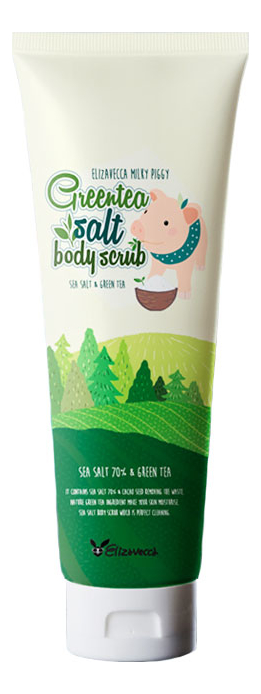 Скраб для тела с экстрактом зеленого чая Milky Piggy Greentea Salt Body Scrub 300г: Скраб 300г