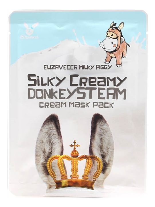 Маска тканевая с паровым кремом Milky Piggy Silky Creamy Donkey Steam Cream Mask Pack: Маска 25мл тканевая маска для лица elizavecca milky piggy silky creamy donkey steam cream mask pack 1 шт