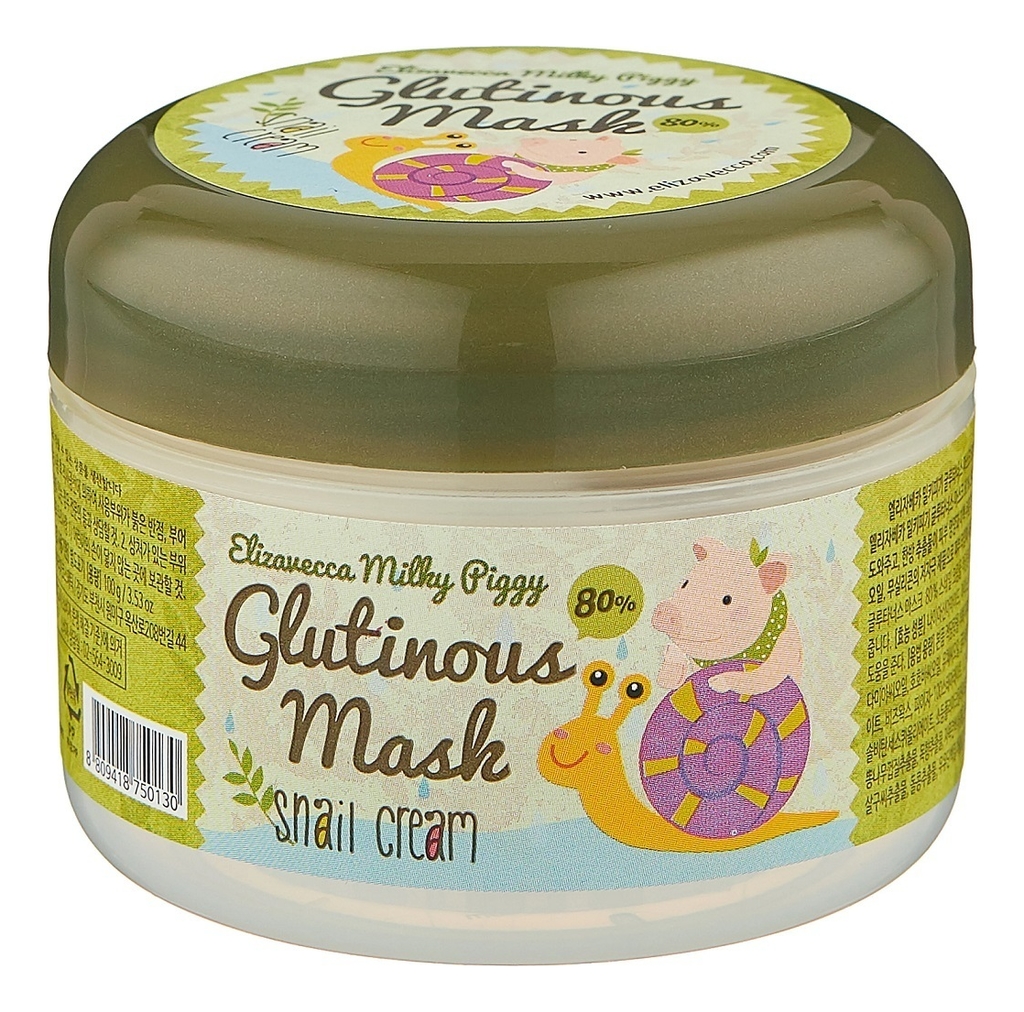 Крем-маска ночная с муцином улитки Milky Piggy Glutinous Mask 80% Snail Cream 100мл elizavecca крем с муцином улитки glutinous mask 80% snail cream 100 мл elizavecca milky piggy