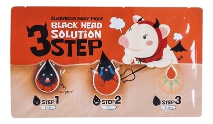 Патчи для удаления черных точек Milky Piggy Black Head Solution 3 Step Nose Strip: Патчи 6г набор для очищения носа от черных точек elizavecca milky piggy black head solution 3 step nose strip