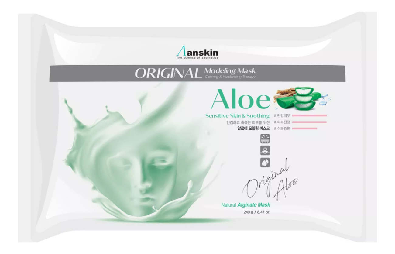 Маска альгинатная с экстрактом алоэ Aloe Modeling Mask Refill 240г: Маска 240г (запасной блок) маска альгинатная с экстрактом алоэ aloe modeling mask refill 1кг маска 1000г запасной блок