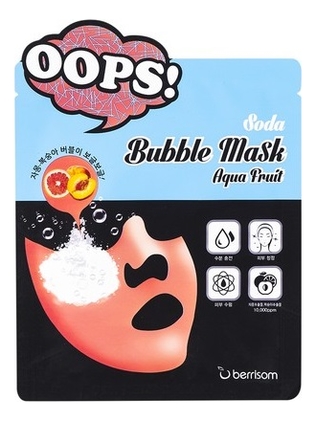 

Маска-пилинг увлажняющая Oops Soda Bubble Mask Aqua Fruit 18мл