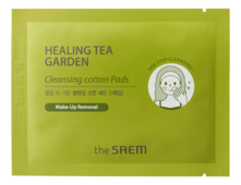 The Saem Влажные очищающие диски хлопковые Healing Tea Garden Cleansing Cotton Pads 3*7мл
