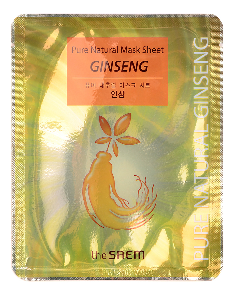 Маска тканевая с экстрактом красного женьшеня Pure Natural Mask Sheet Ginseng 20мл