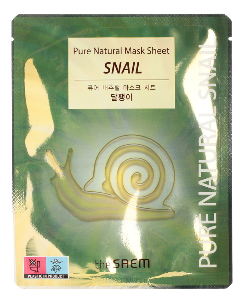 Маска тканевая с муцином улитки Pure Natural Mask Sheet Snail 20мл маска тканевая с муцином улитки not for sale pure natural mask sheet [snail] 20мл