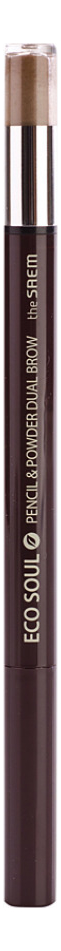 Карандаш-пудра для бровей Eco Soul Pencil &amp; Powder Dual Brow 1,5г: 02 Deep Brown от Randewoo