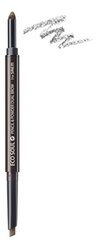 Карандаш-пудра для бровей Eco Soul Pencil & Powder Dual Brow 0,5/0,3г
