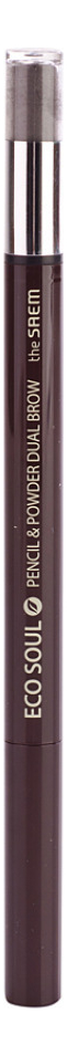 

Карандаш-пудра для бровей Eco Soul Pencil & Powder Dual Brow 1,5г: 03 Black Gray, Карандаш-пудра для бровей Eco Soul Pencil & Powder Dual Brow 1,5г