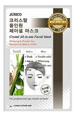 

Маска тканевая с улиточным муцином Junico Crystal All-In-One Facial Mask Snail 25г